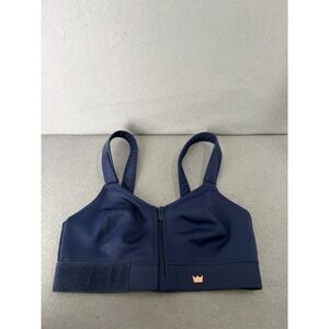 Shefit 1 Luxe Sports Bra Navy Flex Front Zip Medium Impact Wirefree Adjustable